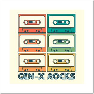 Gen X Rocks | Generation X Retro Rainbow Mix Tapes Posters and Art